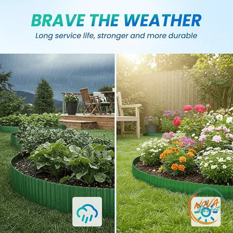 Bordura da Giardino Ondulata Nera Resistente alle Intemperie