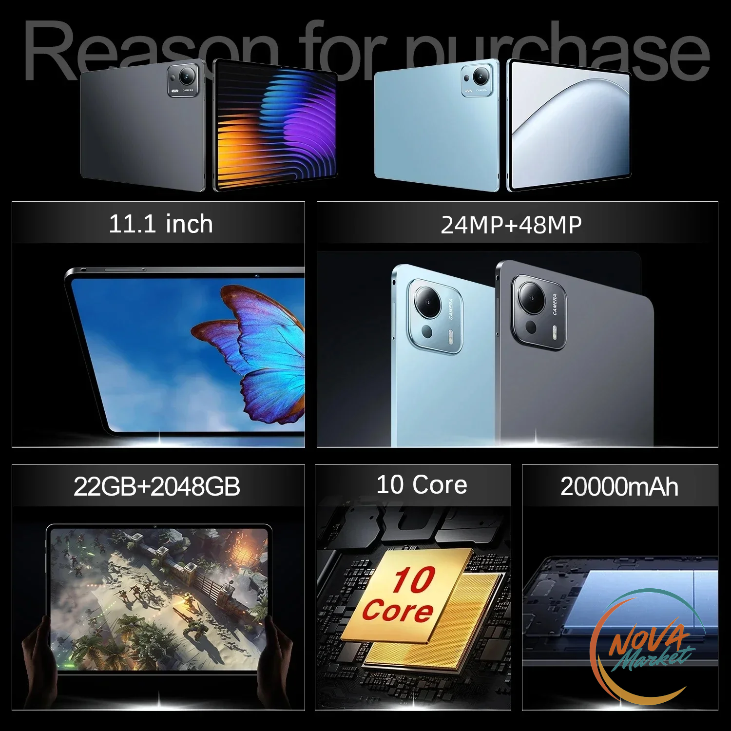 Tablet Android 11 pollici 5G con memoria fino a 2 TB