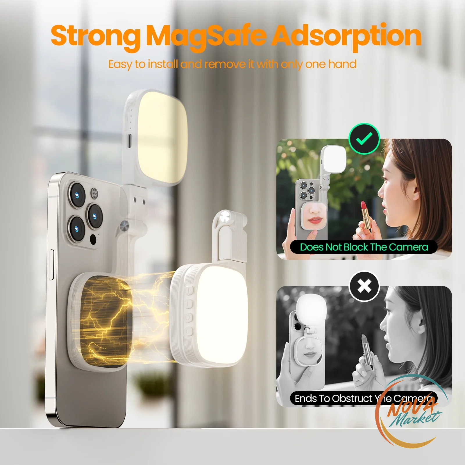 Luce LED per Selfie da Smartphone, Ricaricabile
