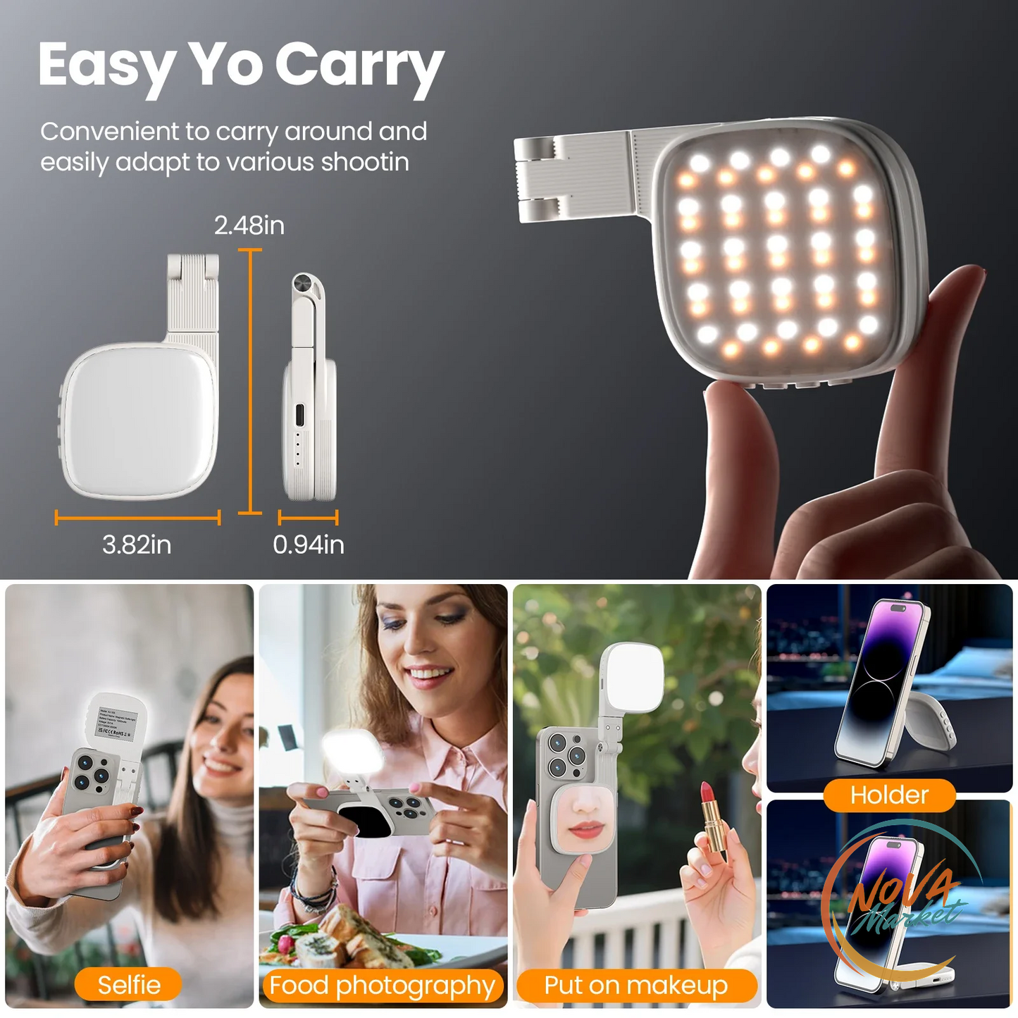 Luce LED per Selfie da Smartphone, Ricaricabile