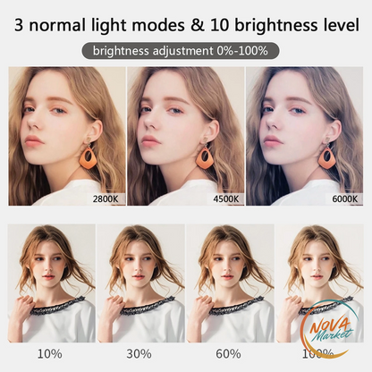 Ring Light LED Dimmerabile con Treppiede per Selfie e Video
