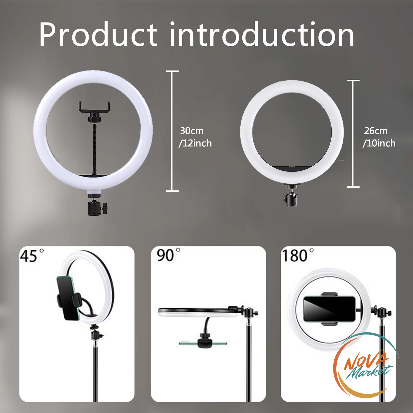 Ring Light LED Dimmerabile con Treppiede per Selfie e Video