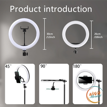 Ring Light LED Dimmerabile con Treppiede per Selfie e Video