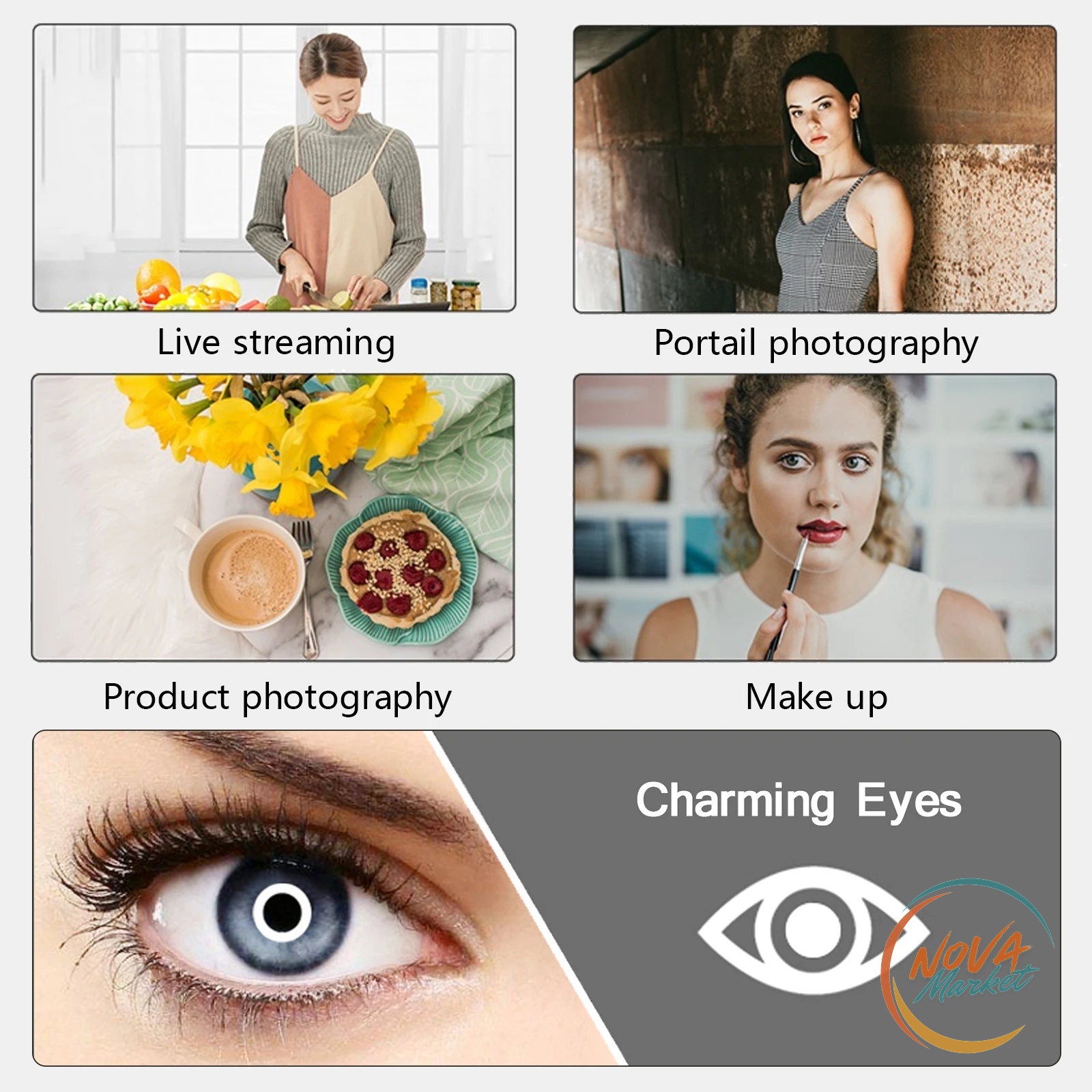 Ring Light LED Dimmerabile con Treppiede per Selfie e Video