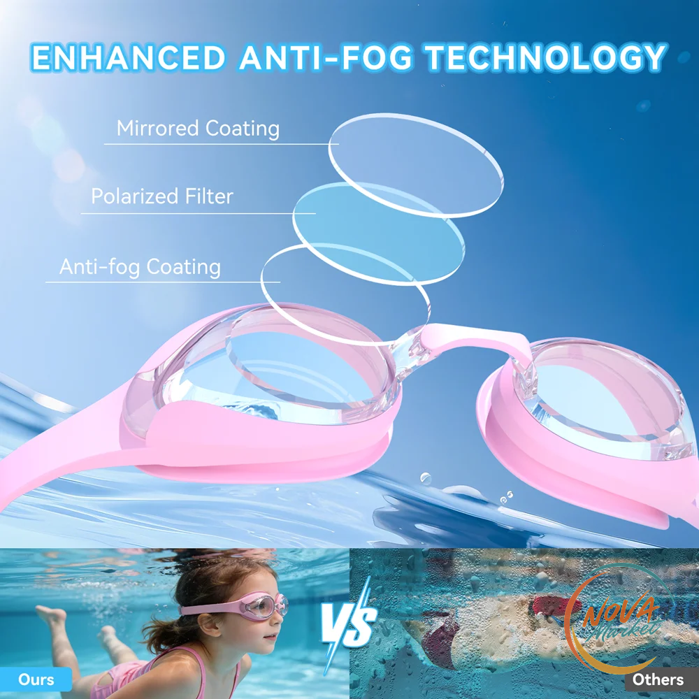 Occhialini da Nuoto Bambini Antifog e Regolabili