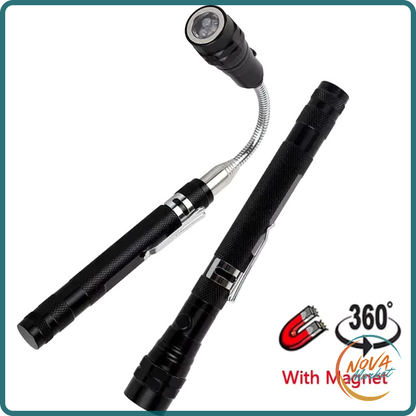Torcia LED telescopica flessibile con magnete a 360°