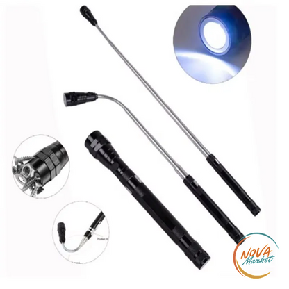 Torcia LED telescopica flessibile con magnete a 360°