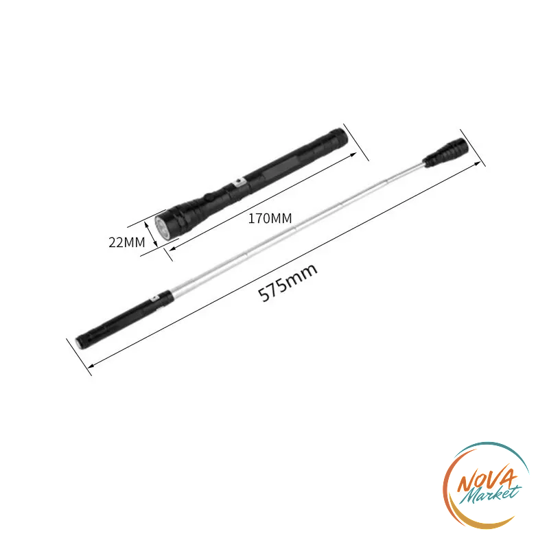 Torcia LED telescopica flessibile con magnete a 360°