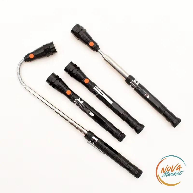 Torcia LED telescopica flessibile con magnete a 360°