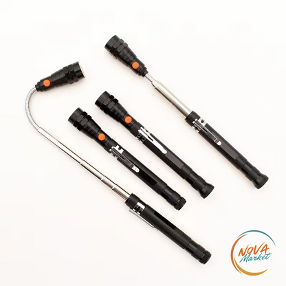 Torcia LED telescopica flessibile con magnete a 360°