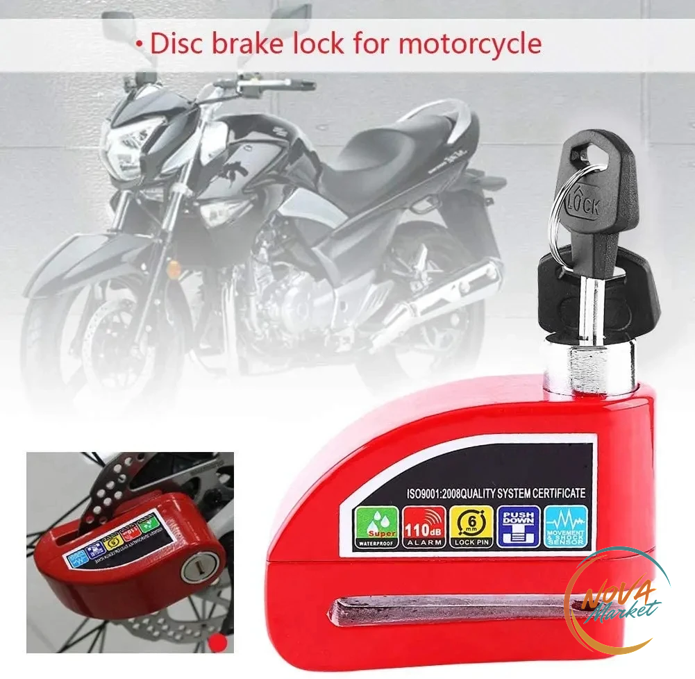 Blocco Antifurto Moto con Allarme per Freno a Disco