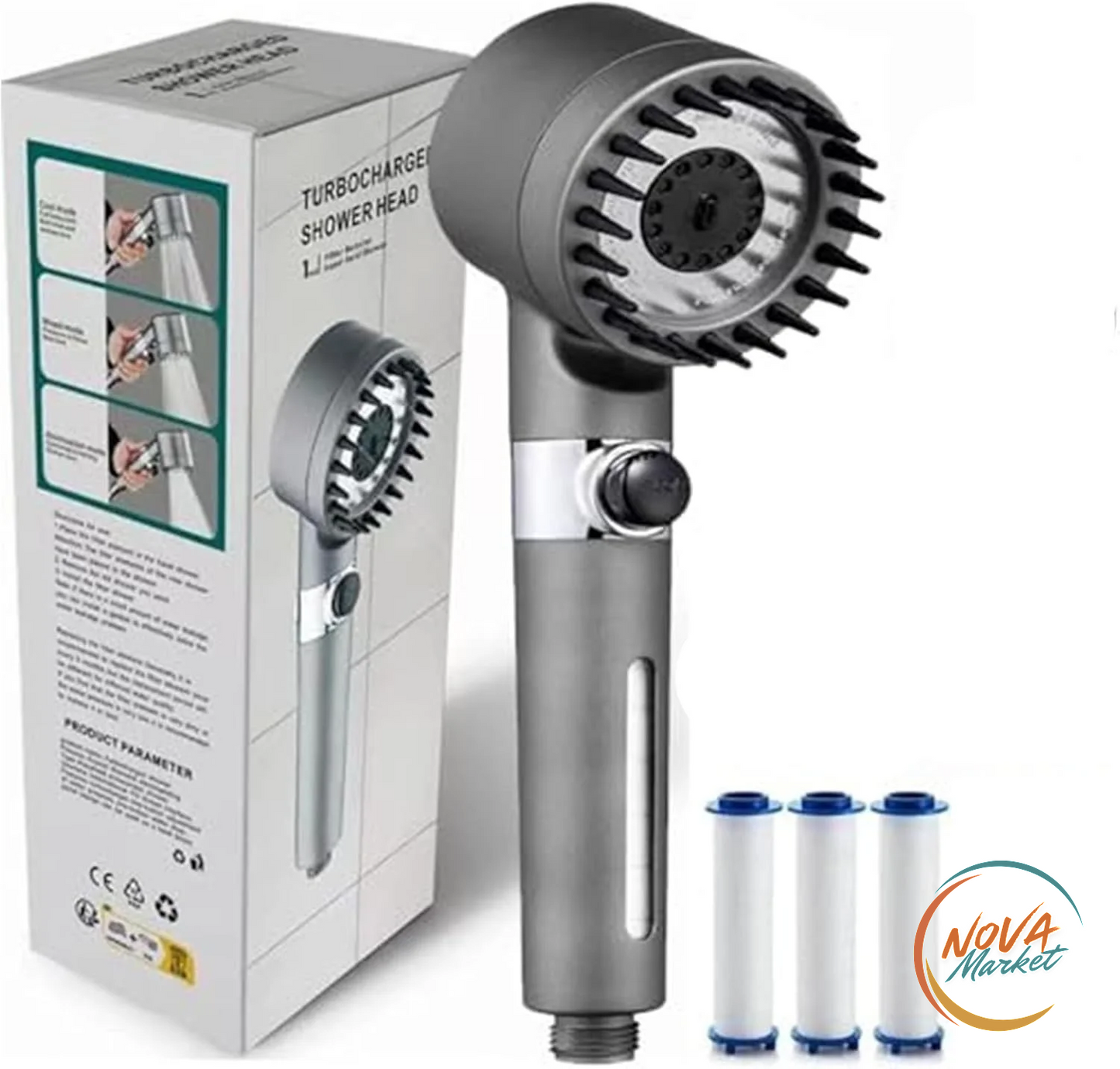 Doccetta portatile con filtro e getto turbo