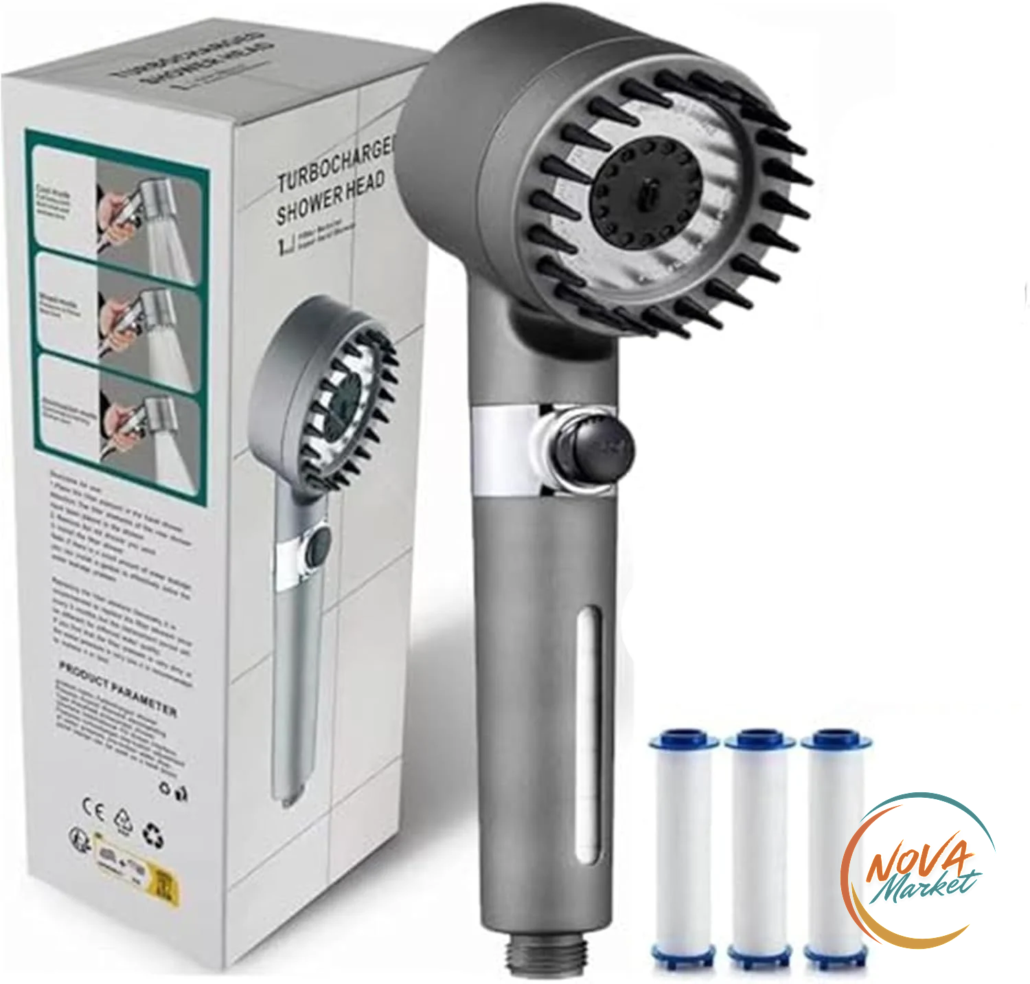 Doccetta portatile con filtro e getto turbo