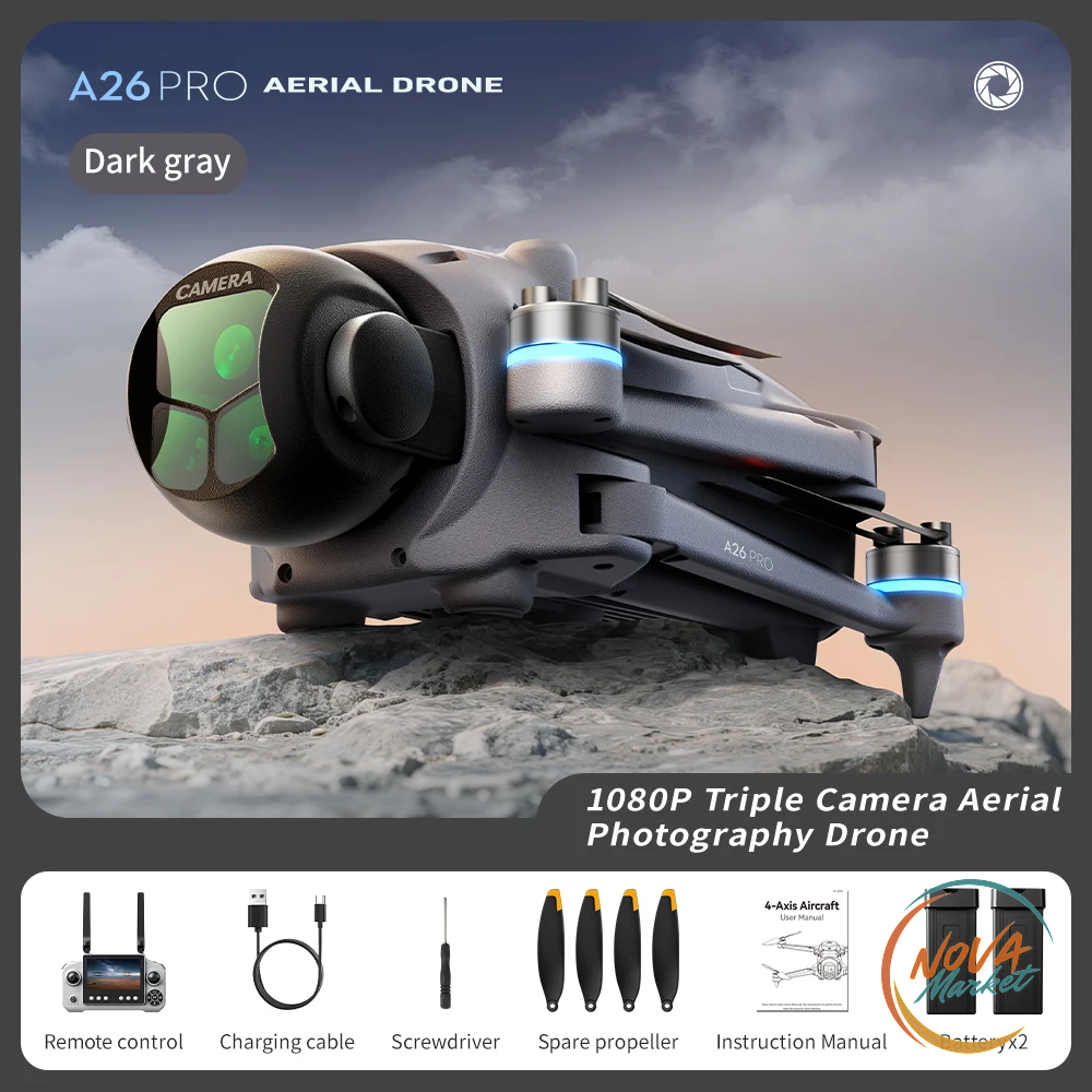 Drone GPS A26 Pro con Tripla Fotocamera 4K/8K e FPV