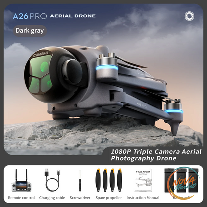 Drone GPS A26 Pro con Tripla Fotocamera 4K/8K e FPV
