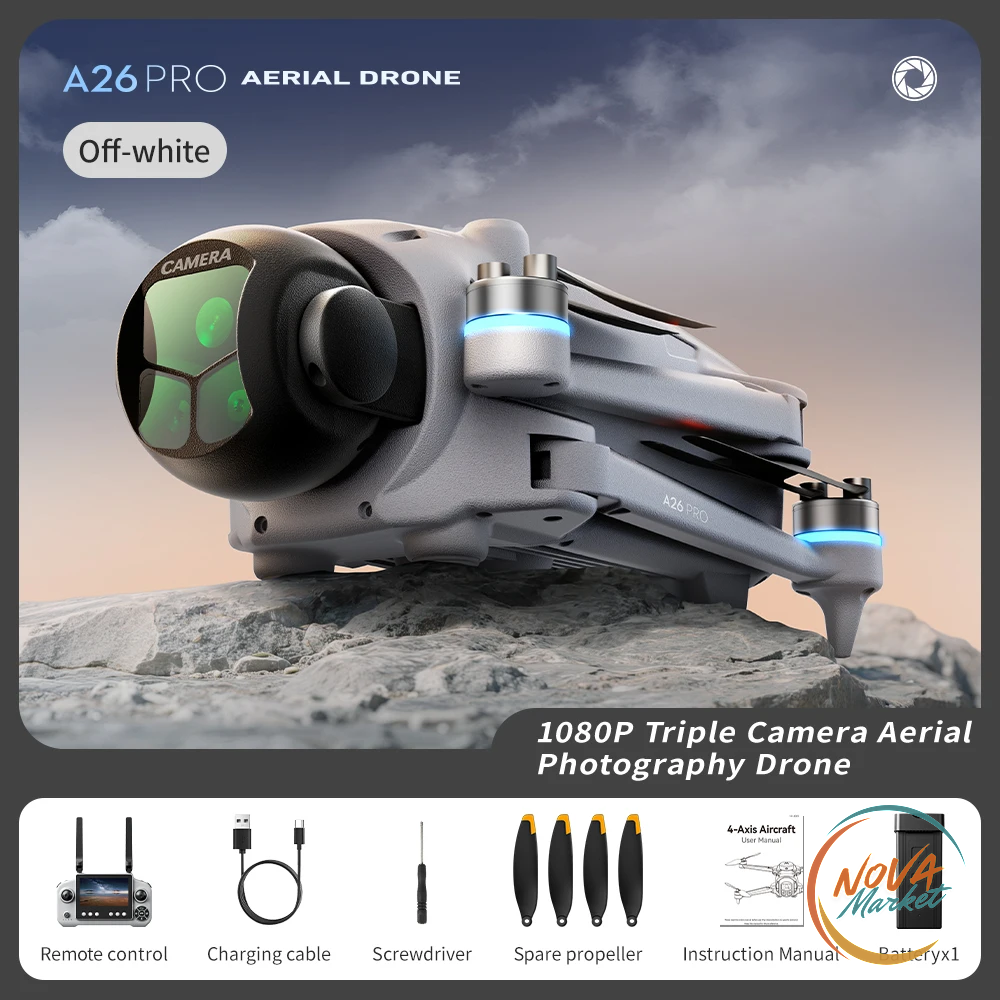 Drone GPS A26 Pro con Tripla Fotocamera 4K/8K e FPV