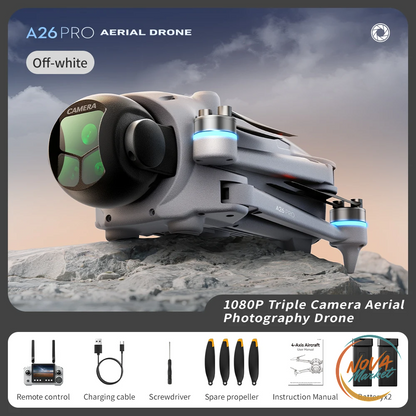 Drone GPS A26 Pro con Tripla Fotocamera 4K/8K e FPV