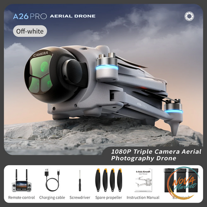 Drone GPS A26 Pro con Tripla Fotocamera 4K/8K e FPV