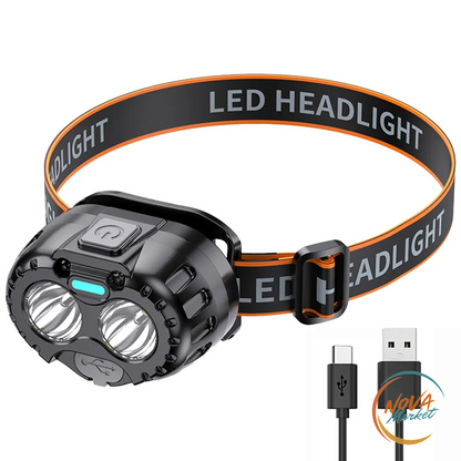 Lampada frontale LED 250 lm IPX4 per attività all'aperto