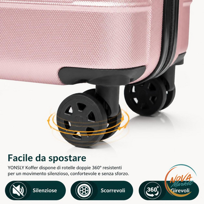 Valigia rigida con serratura TSA e 4 ruote a 360°