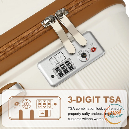 Valigia trolley rigida in PP con 8 ruote e chiusura TSA