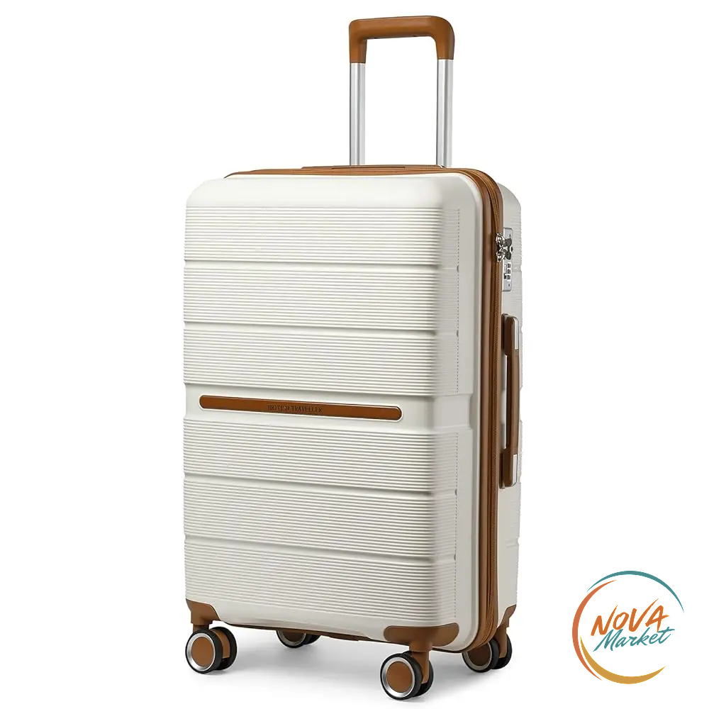 Valigia trolley rigida in PP con 8 ruote e chiusura TSA