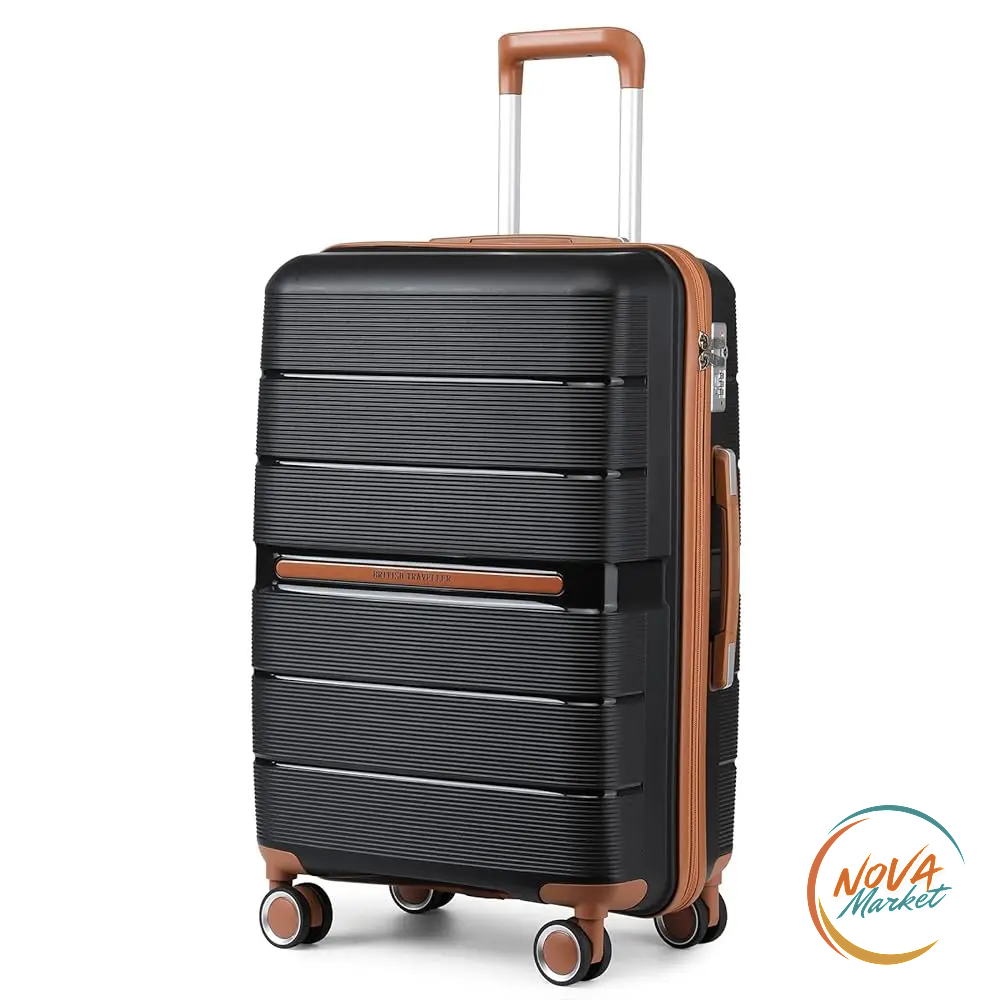 Valigia trolley rigida in PP con 8 ruote e chiusura TSA