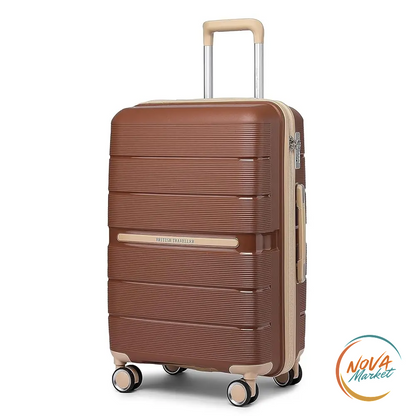 Valigia trolley rigida in PP con 8 ruote e chiusura TSA