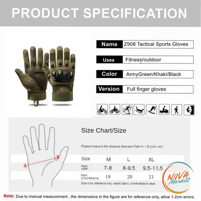 Guanti tattici da tiro con touch screen e grip antiscivolo