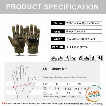 Guanti tattici da tiro con touch screen e grip antiscivolo