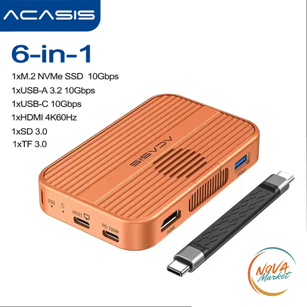 Case magnetico M.2 NVMe con dock HDMI 4K60Hz