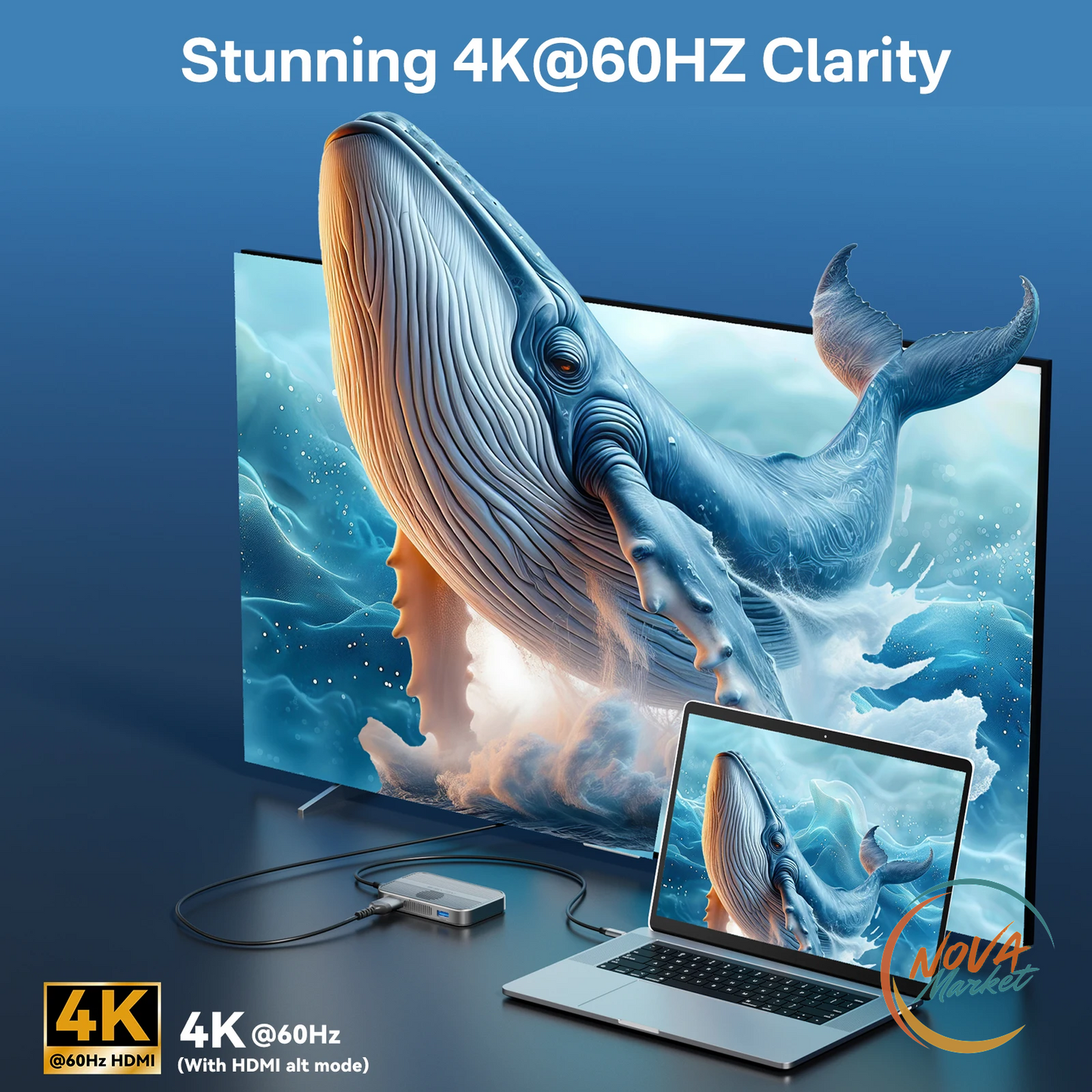 Case magnetico M.2 NVMe con dock HDMI 4K60Hz