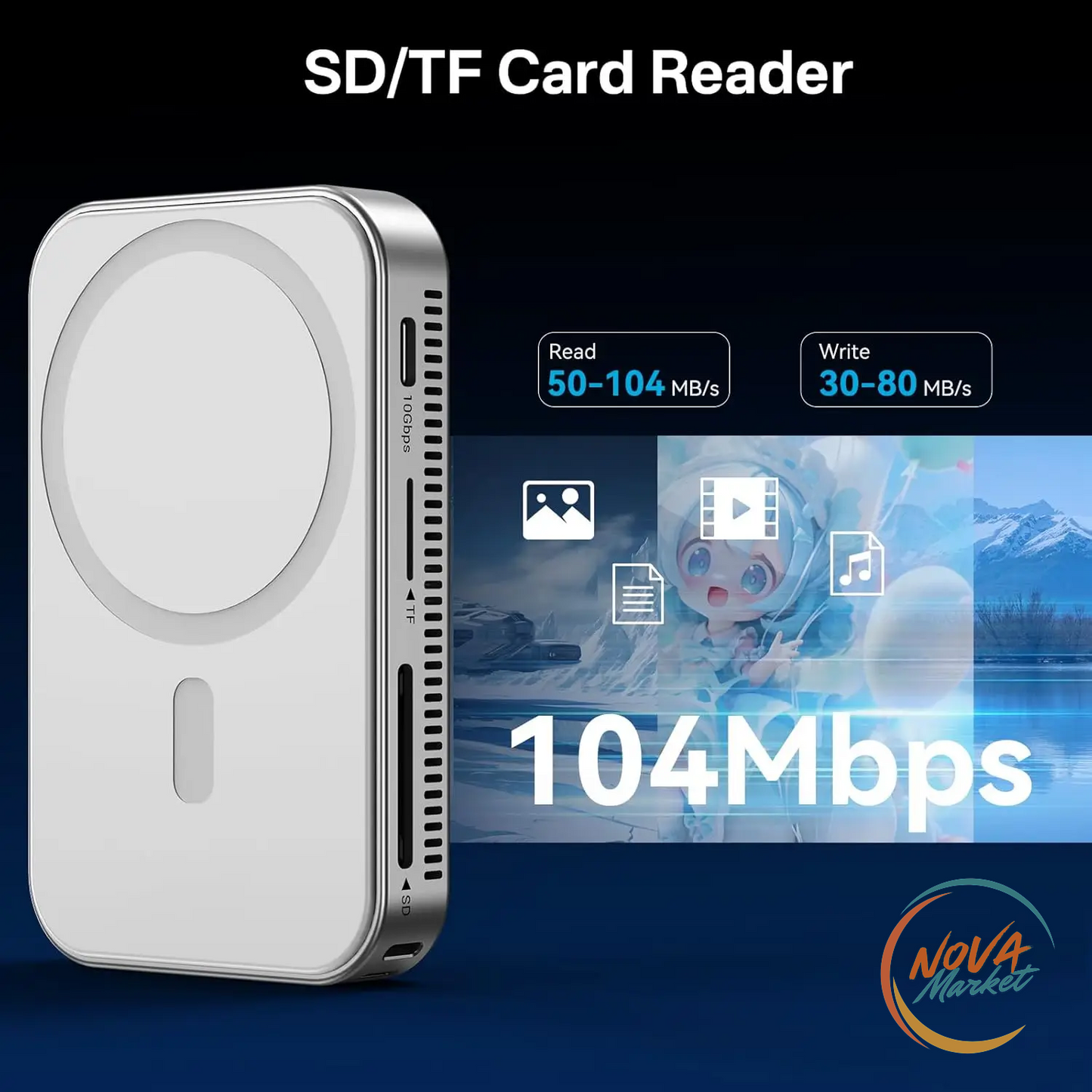 Case magnetico M.2 NVMe con dock HDMI 4K60Hz