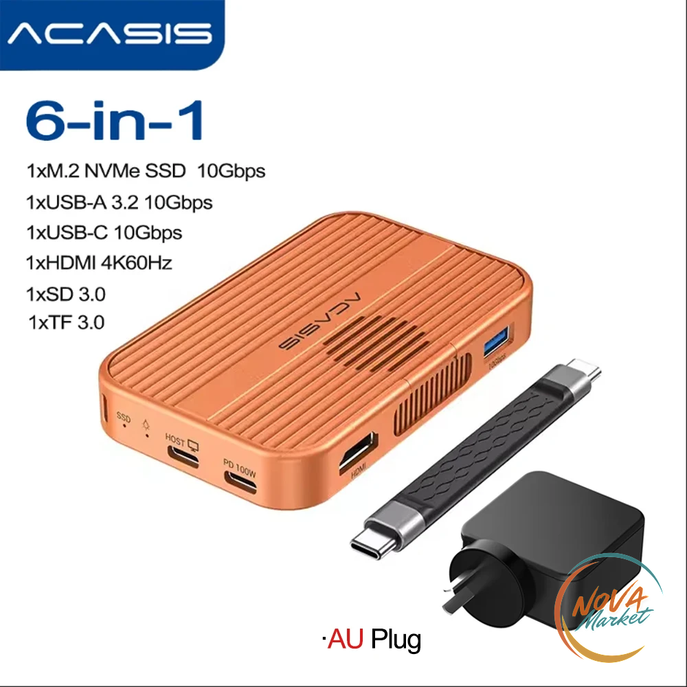Case magnetico M.2 NVMe con dock HDMI 4K60Hz