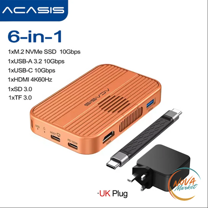 Case magnetico M.2 NVMe con dock HDMI 4K60Hz