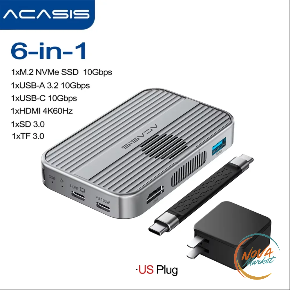 Case magnetico M.2 NVMe con dock HDMI 4K60Hz