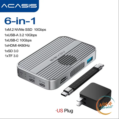 Case magnetico M.2 NVMe con dock HDMI 4K60Hz