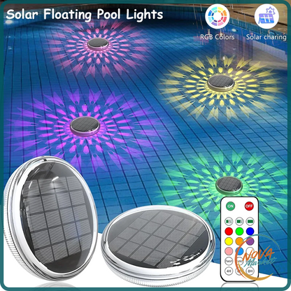 Luce LED galleggiante per piscina con telecomando e ricarica solare