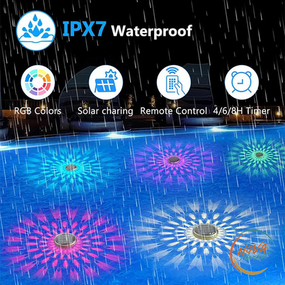 Luce LED galleggiante per piscina con telecomando e ricarica solare