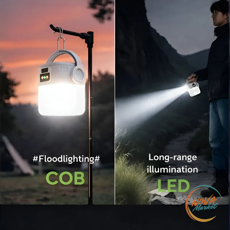 Lanterna solare da campeggio USB, impermeabile e portatile