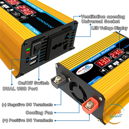 Inverter 12V-110/220V 4000W con display LCD