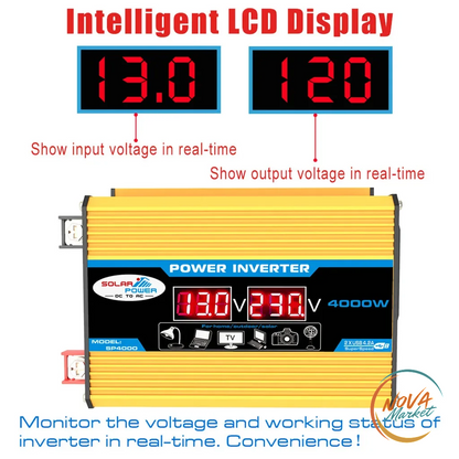 Inverter 12V-110/220V 4000W con display LCD