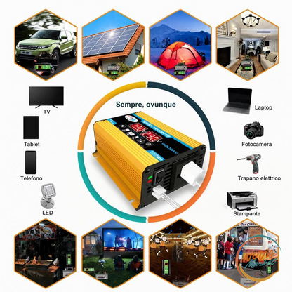 Inverter 12V-110/220V 4000W con display LCD