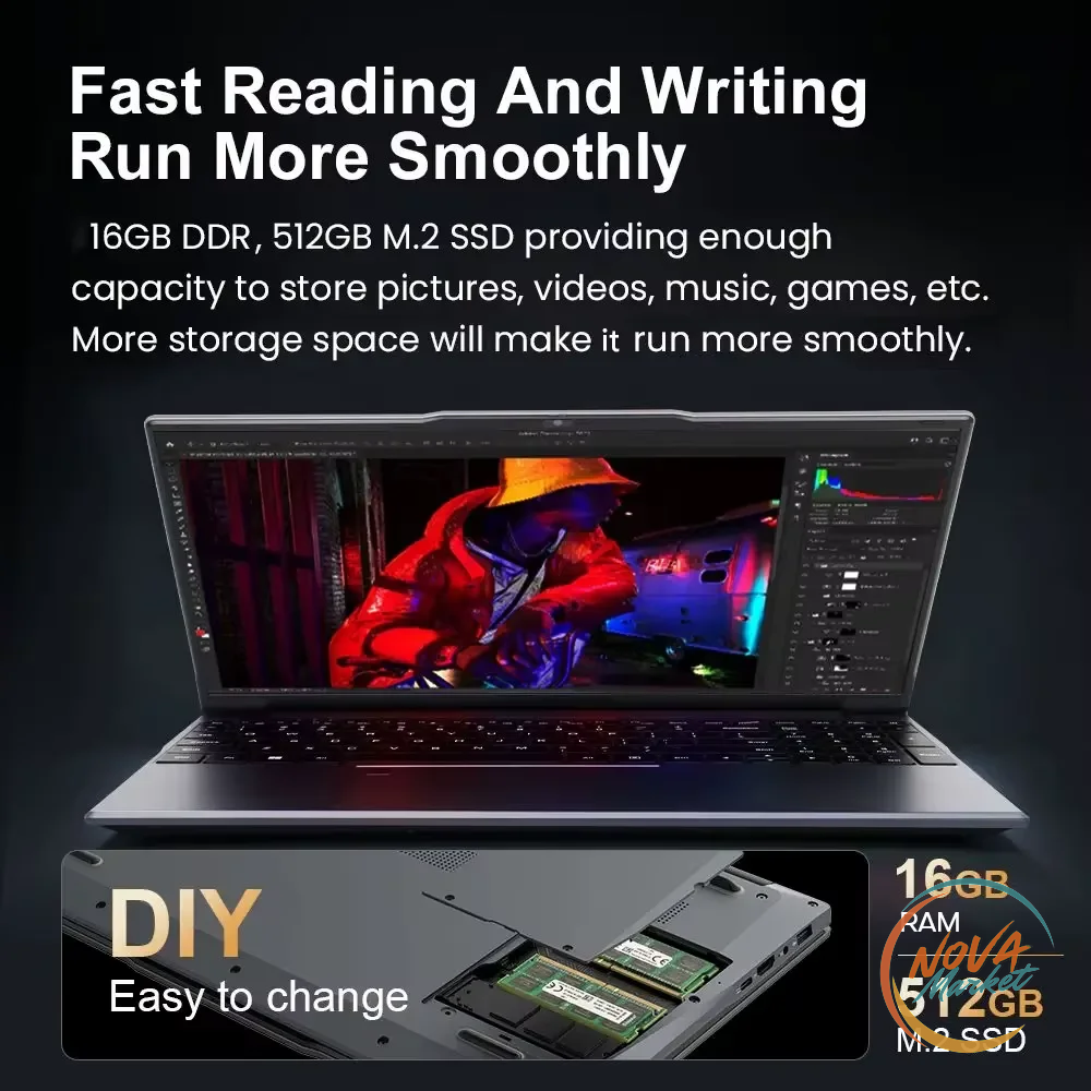 Notebook Intel Core i9 15,6" FHD con SSD e impronta digitale