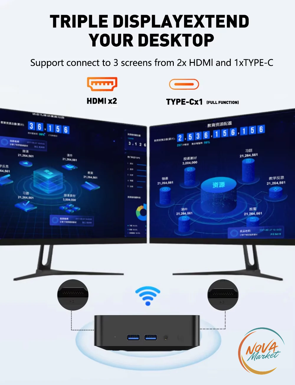 Mini PC Intel Core i9/i3 con Windows 11 Pro e SSD