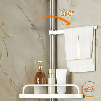 Scaffale angolare bagno a 4 livelli senza foratura