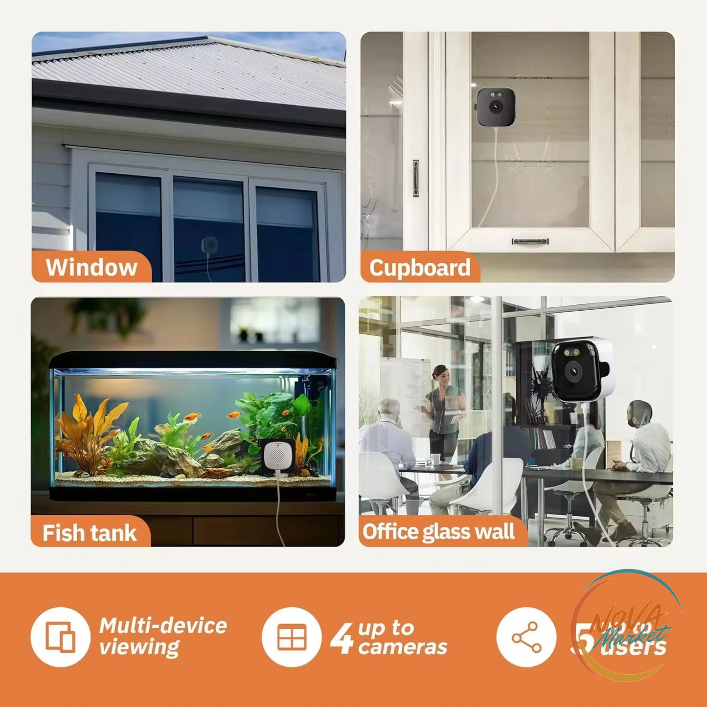 Telecamera WiFi da Finestra 3MP con Visione Notturna a Colori