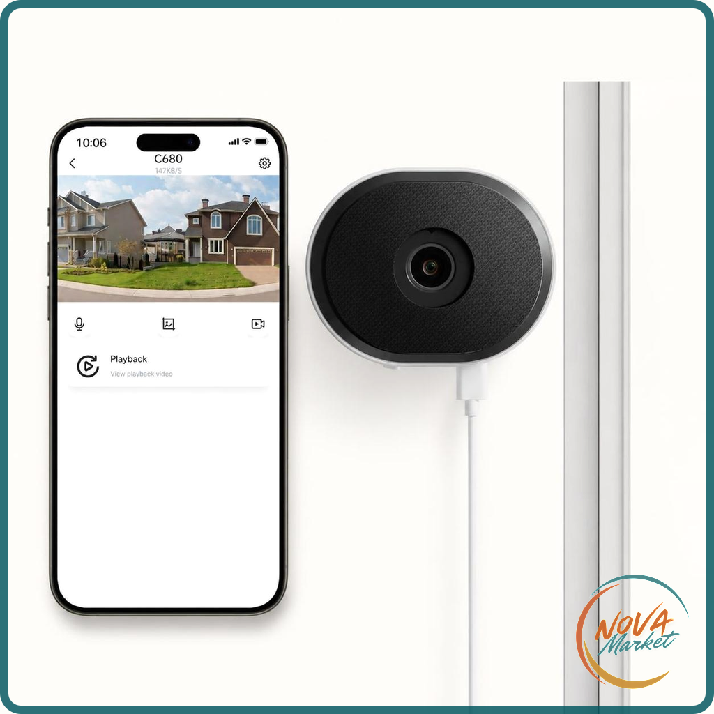 Telecamera di Sicurezza WiFi 2K per Interni con Visione a Colori