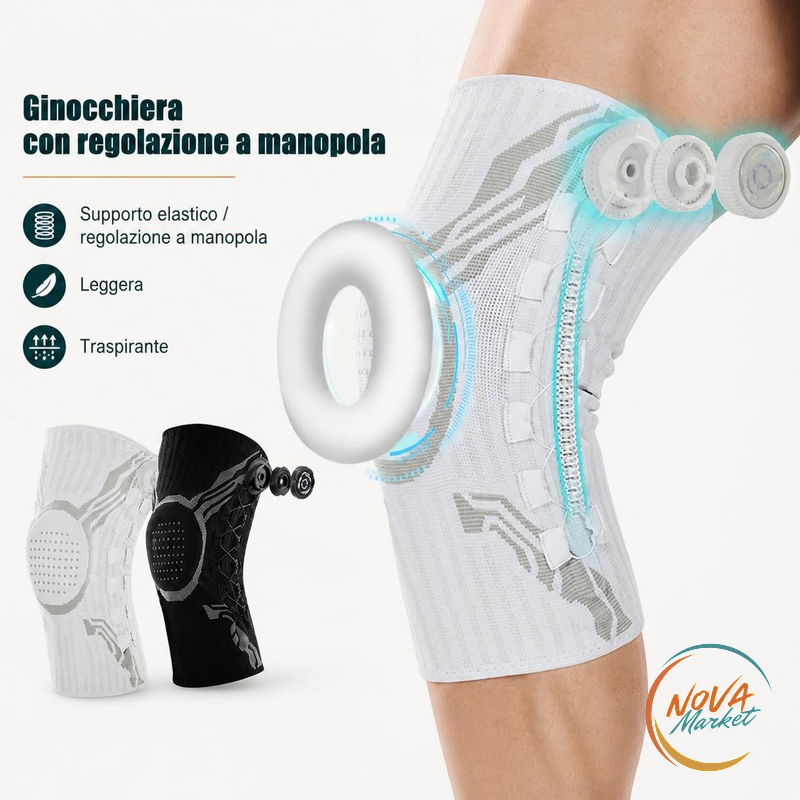 Ginocchiera Sportiva in Silicone a Pressione per Calcio e Basket