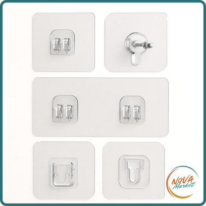 Ganci adesivi da parete trasparenti per cucina e bagno